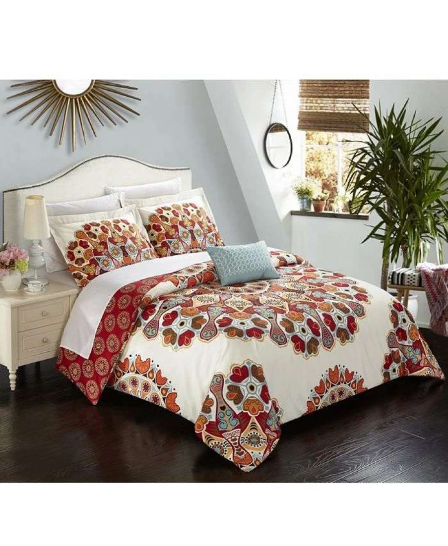 Duvet Covers & Sets * | Chic Home Maxim 4-Pc. Duvet Cover Sets Red