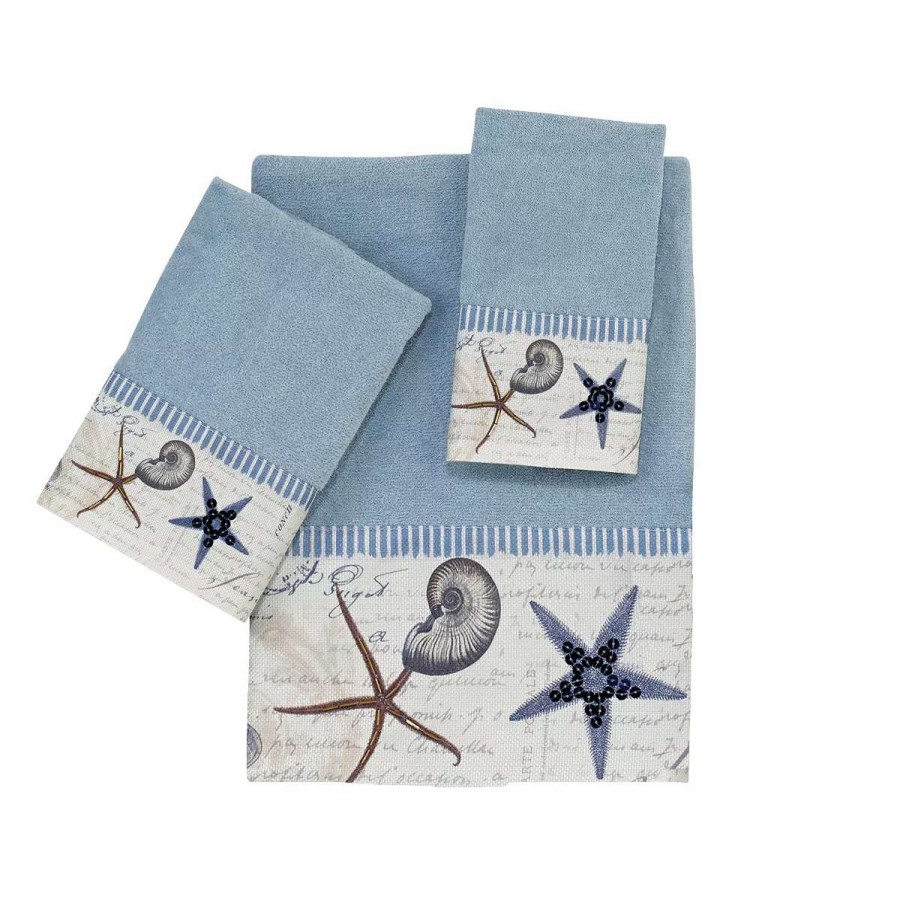 Bath Towels * | Avanti Gua Printed Fingertip Towel Bluefog