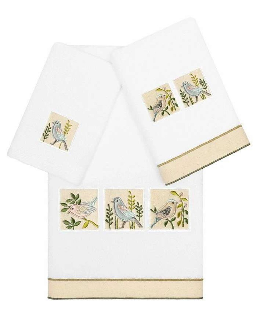 Bath Towels * | Linum Home Textiles Turkish Cotton Belinda Embellished Towel Set, 3 Piece