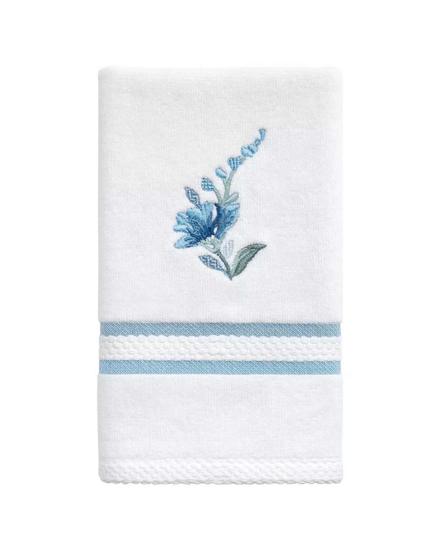 Bath Towels * | Avanti Garden View Cotton Embroidered Fingertip Towel Ivory