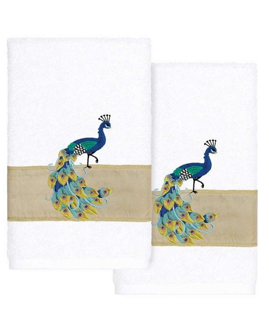 Bath Towels * | Linum Home Textiles Turkish Cotton Penelope Embellished Hand Towel Set, 2 Piece