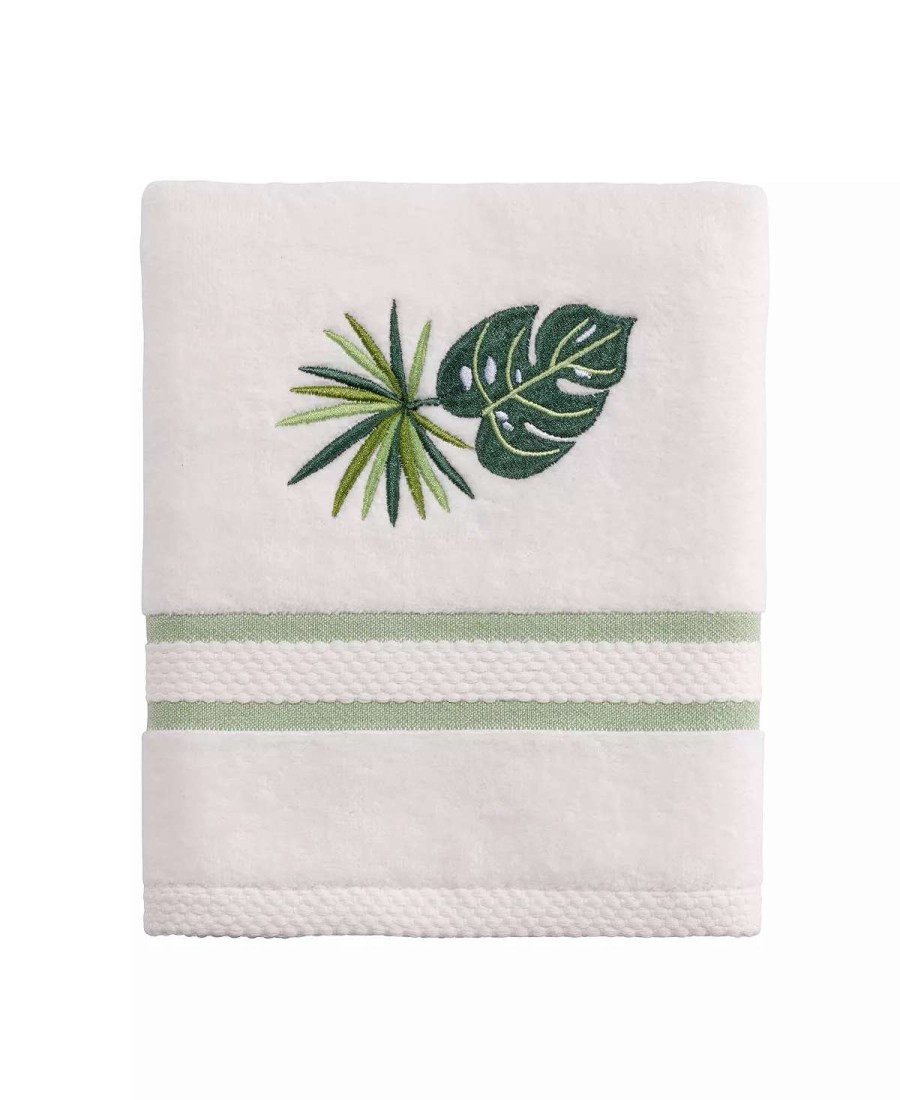 Bath Towels * | Avanti Viva Palm Decorative Hand Towel White