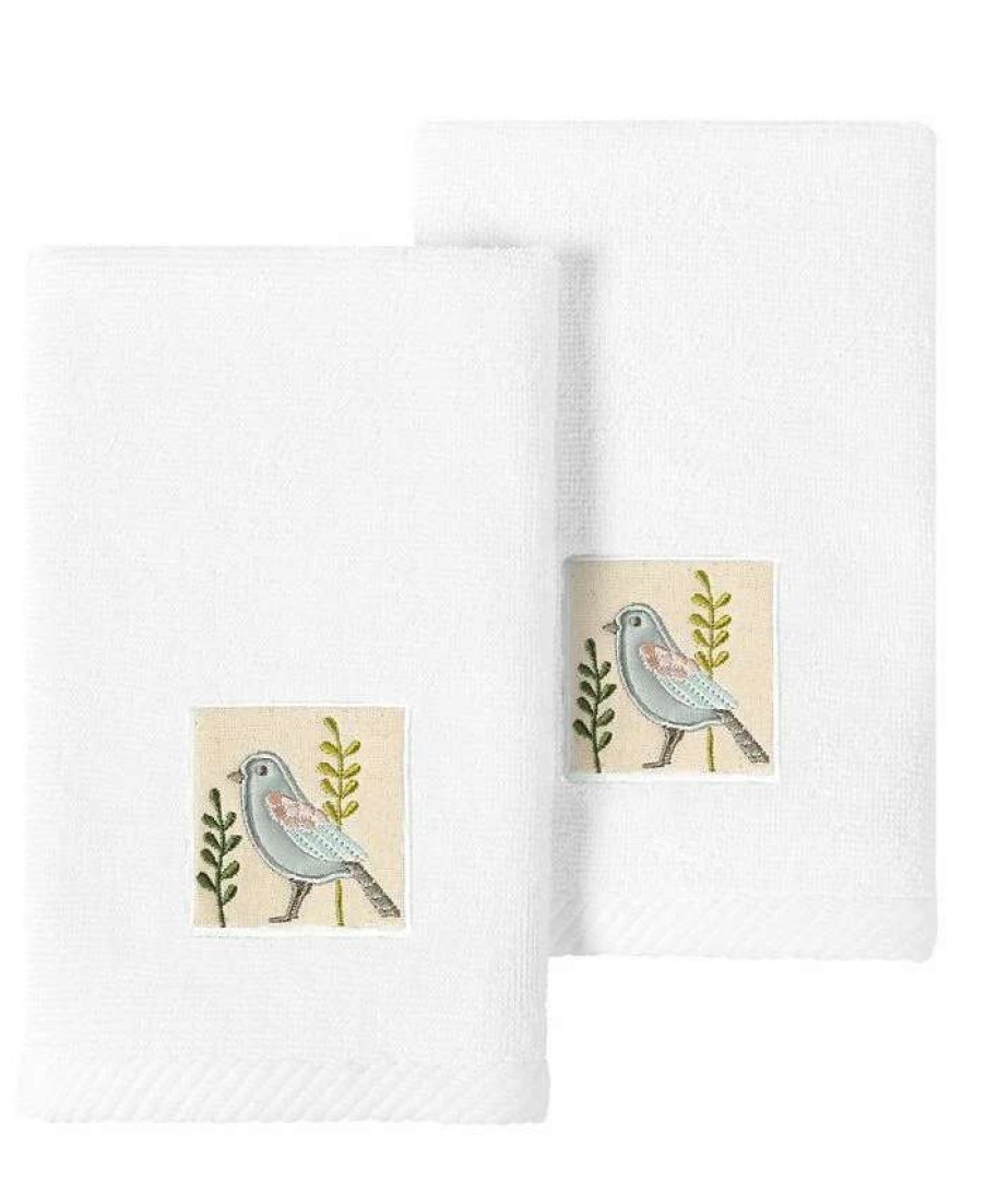 Bath Towels * | Linum Home Textiles Turkish Cotton Belinda Embellished Fingertip Towel Set, 2 Piece