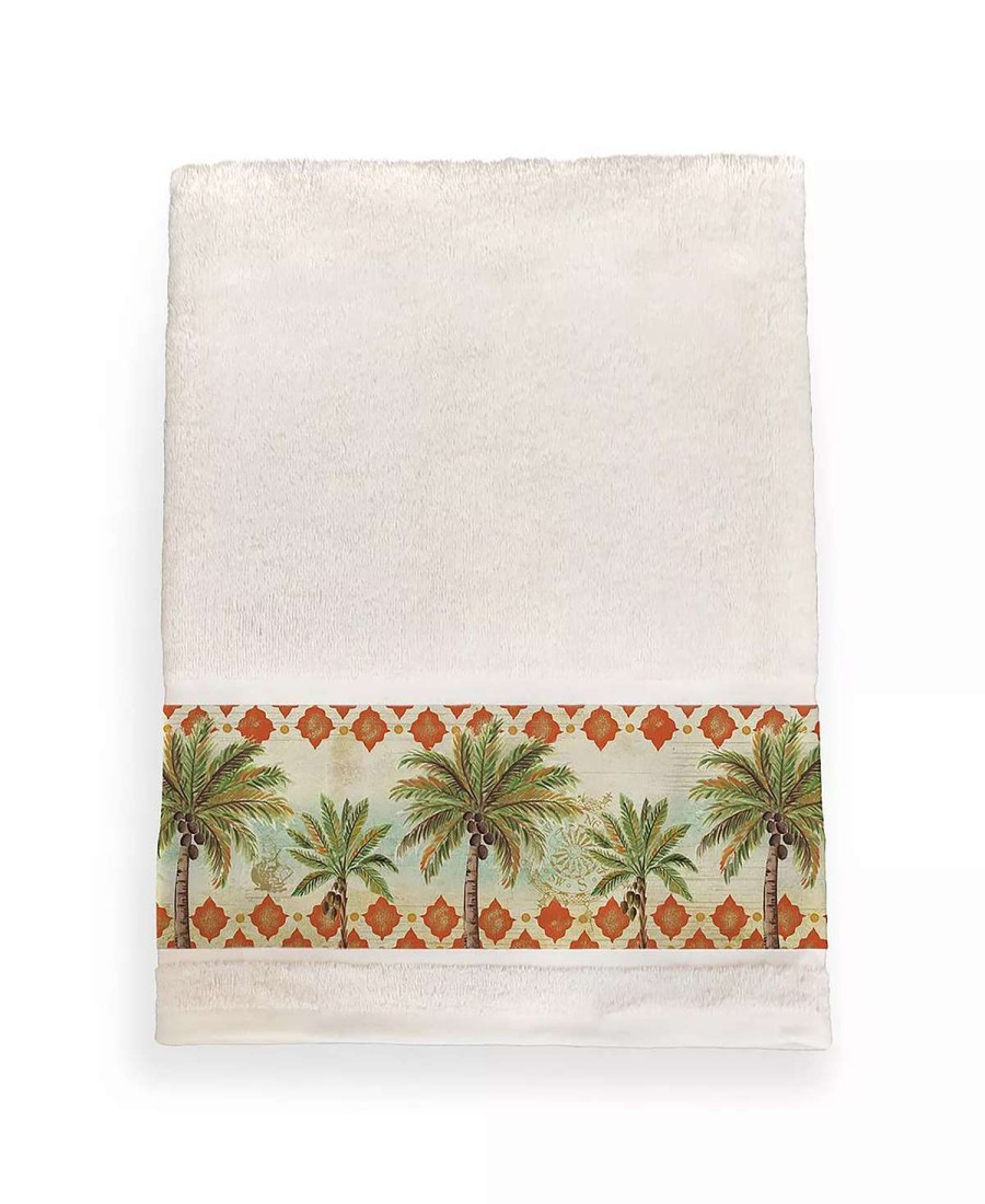 Bath Towels * | Laural Home Spice Palm Bath Towel Beige/Multi