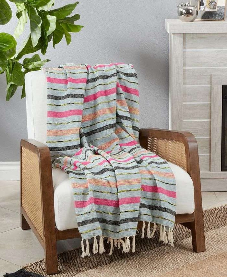 Blankets & Throws * | Saro Lifestyle Pe Design Throw, 60 X 50 Multi