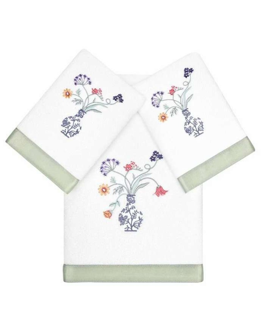 Bath Towels * | Linum Home Textiles Turkish Cotton Stella Embellished Towel Set, 3 Piece