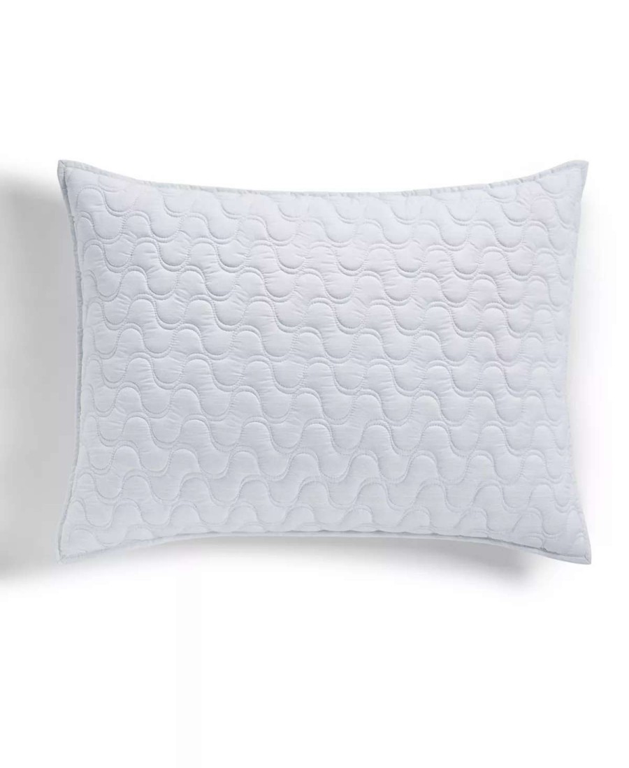 Designer Bedding * | Hotel Collection Lagoon Quilted Sham, Standard, Created For Macy'S Sea Blue