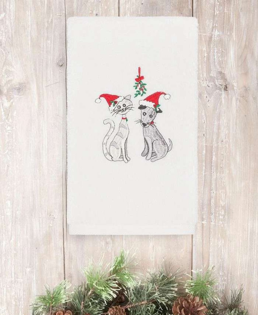 Bath Towels * | Linum Home Christmas Cute Couple 100% Turkish Cotton Hand Towels