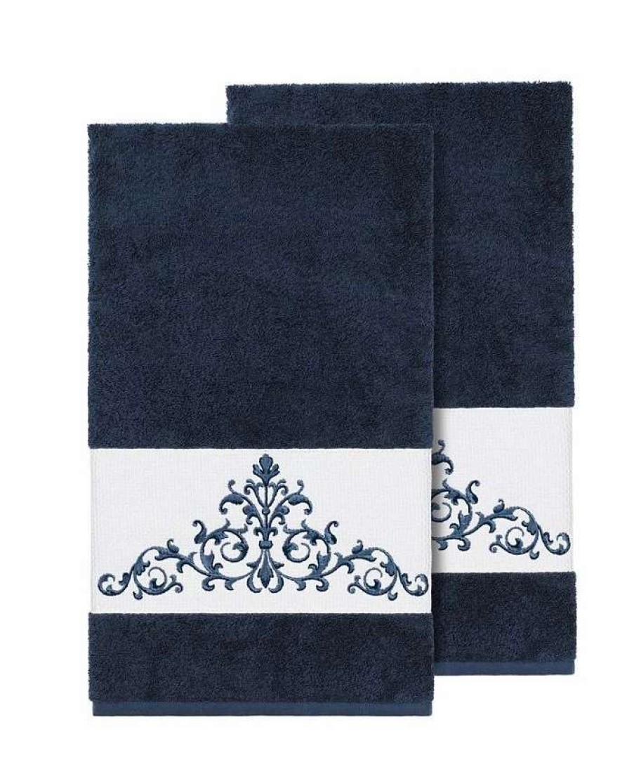 Bath Towels * | Linum Home Scarlet 2-Pc. Embellished Bath Towel Set