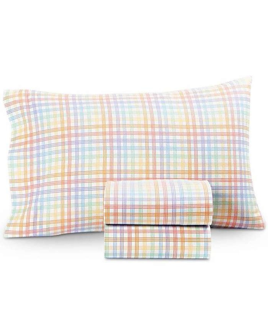 Sheets & Pillowcases * | Charter Club Kids Cotton Flannel 3-Pc. Twin Sheet Set, Created For Macy'S Rainbow Plaid