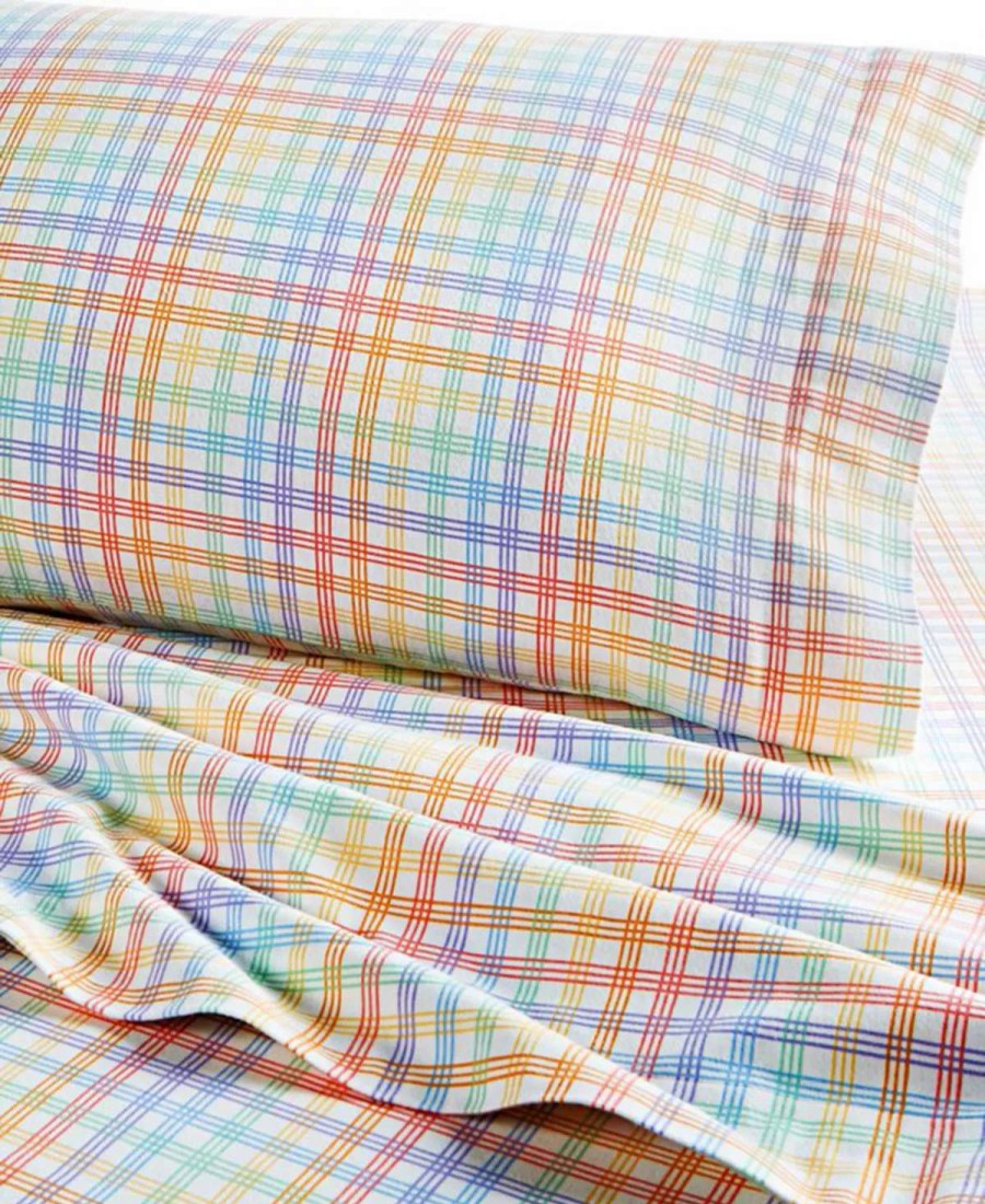 Sheets & Pillowcases * | Charter Club Kids Cotton Flannel 3-Pc. Twin Sheet Set, Created For Macy'S Rainbow Plaid