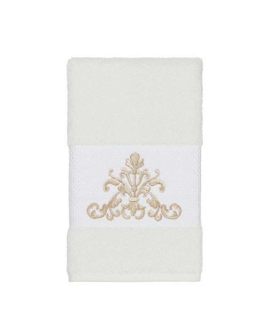 Bath Towels * | Linum Home Turkish Cotton Scarlet Embellished Hand Towel