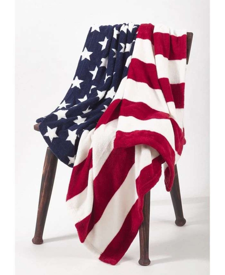 Blankets & Throws * | Saro Lifestyle American Flag Throw, 50 X 60 Multi