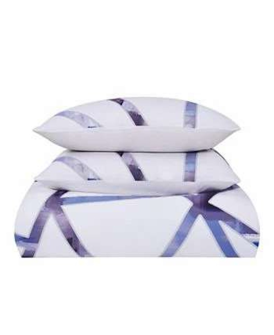 Duvet Covers & Sets * | Vince Camuto Home Obelis Metallic 3 Piece Duvet Set, King Blue