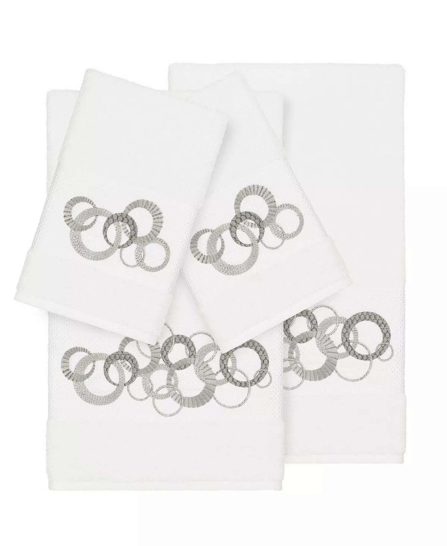 Bath Towels * | Linum Home Turkish Cotton Annabelle 4-Pc. Embellished Towel Set