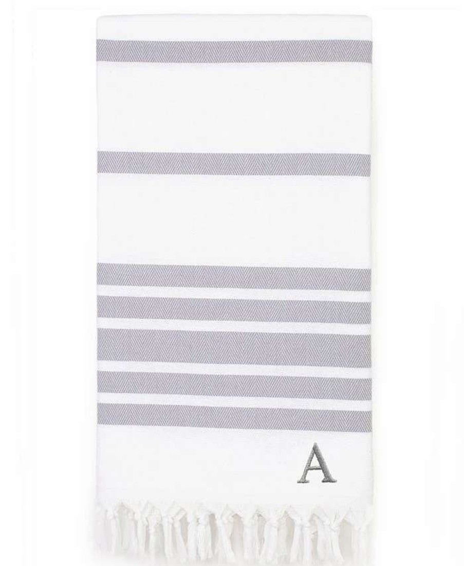 Bath Towels * | Linum Home Personalized Herringbone Pestemal Beach Towel