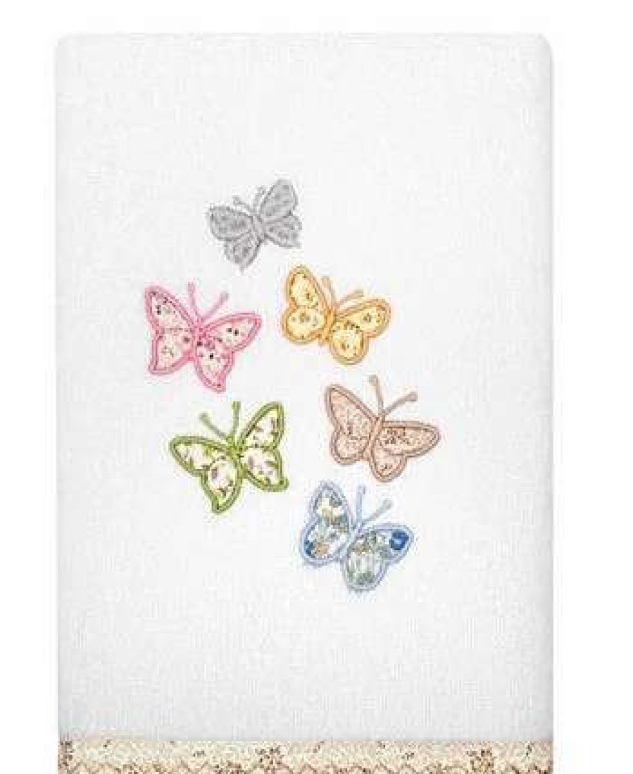 Bath Towels * | Linum Home Textiles Turkish Cotton Mariposa Embellished Towel Set, 3 Piece