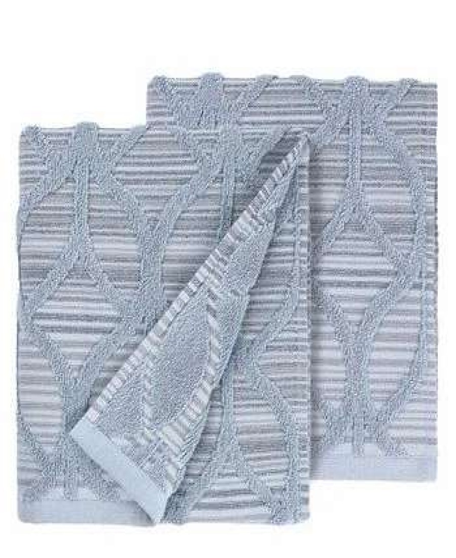 Bath Towels * | Linum Home Textiles Alev Jacquard 2 Piece Turkish Cotton Hand Towels Set