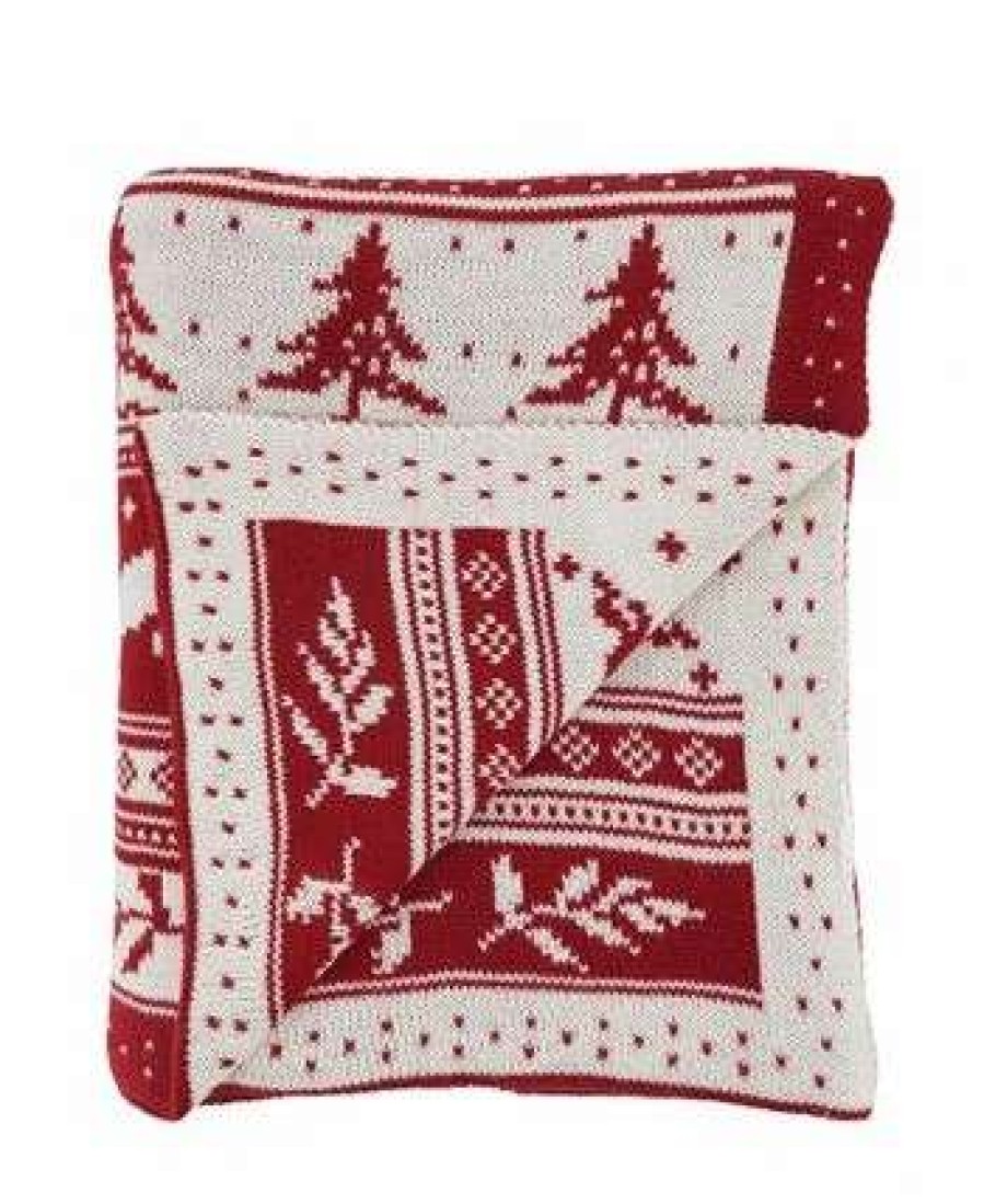 Blankets & Throws * | Saro Lifestyle Knit Throw Blanket, 60 X 50 Red