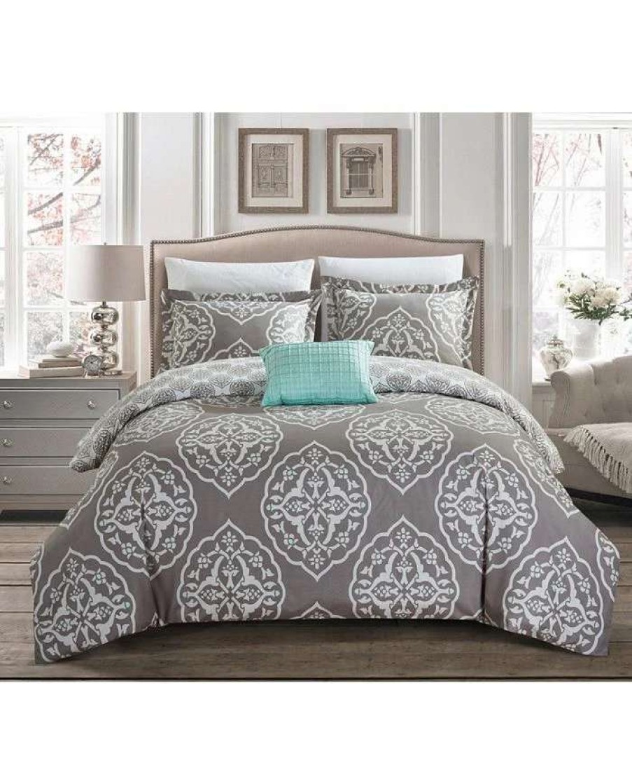 Duvet Covers & Sets * | Chic Home Murano 4 Pc King Duvet Cover Set Grey