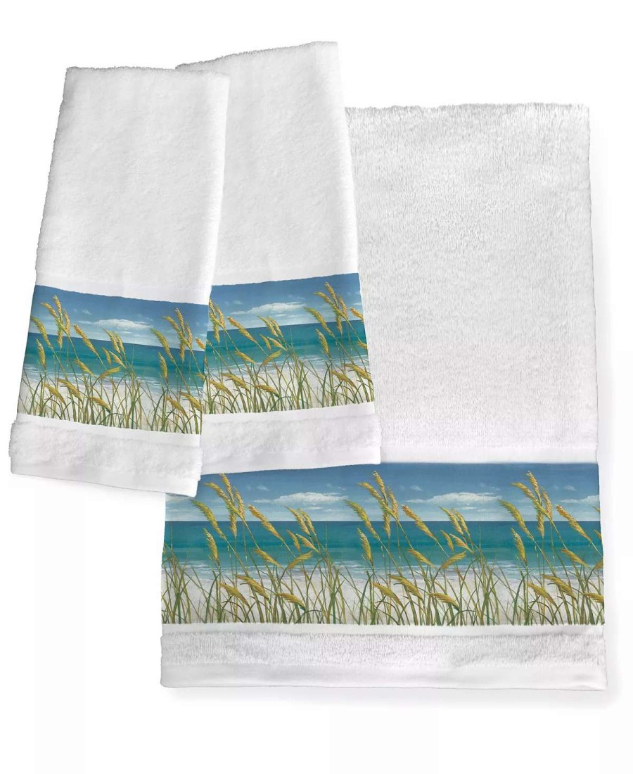 Bath Towels * | Laural Home Summer Breeze Bath Towel Wht/Coast