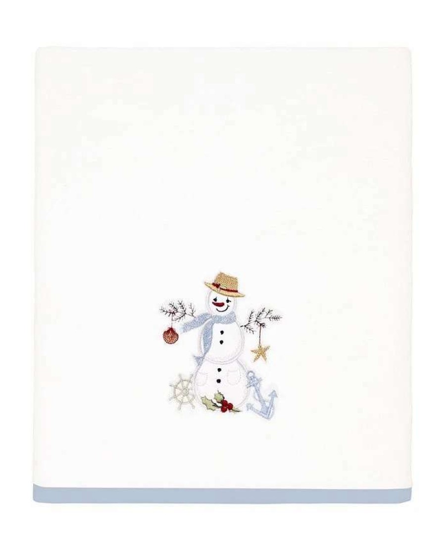 Bath Towels * | Avanti Coastal Snowman Bath Towel White