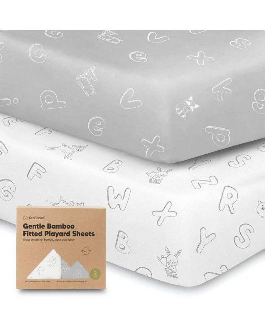 Sheets & Pillowcases * | Keababies 2-Pack Mini Crib Sheets, Pack And Play Sheets Fitted, Pack N Play Sheets, Organic Fitted Crib Sheet Abc Land