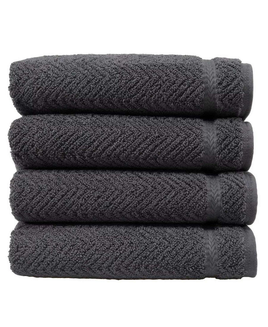 Bath Towels * | Linum Home Rringbone 4-Pc. Hand Towel Set