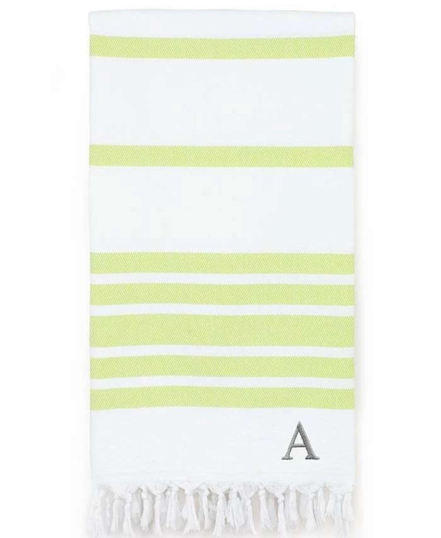 Bath Towels * | Linum Home Personalized Herringbone Pestemal Beach Towel