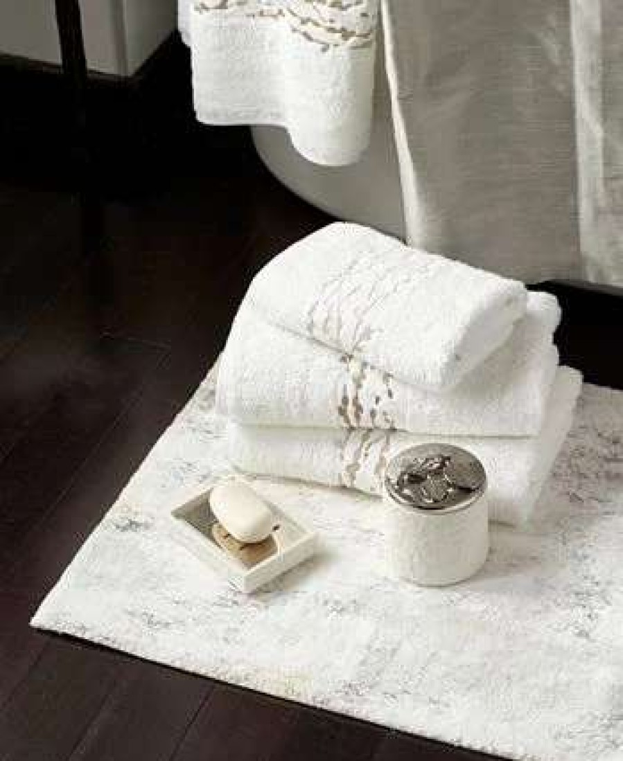 Bath Towels * | Michael Aram Willow Cotton Washcloth White