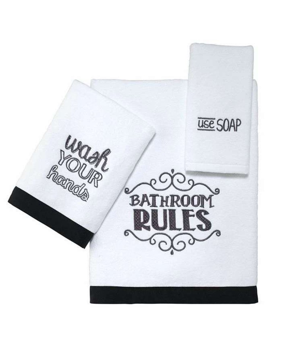 Bath Towels * | Avanti Chalk It Up Towel Collection White