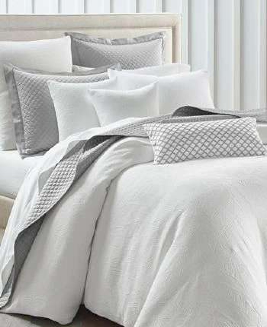 Duvet Covers & Sets * | Charter Club Woven Leaves 2-Pc. Duvet Cover Set, Twin, Created For Macy'S White