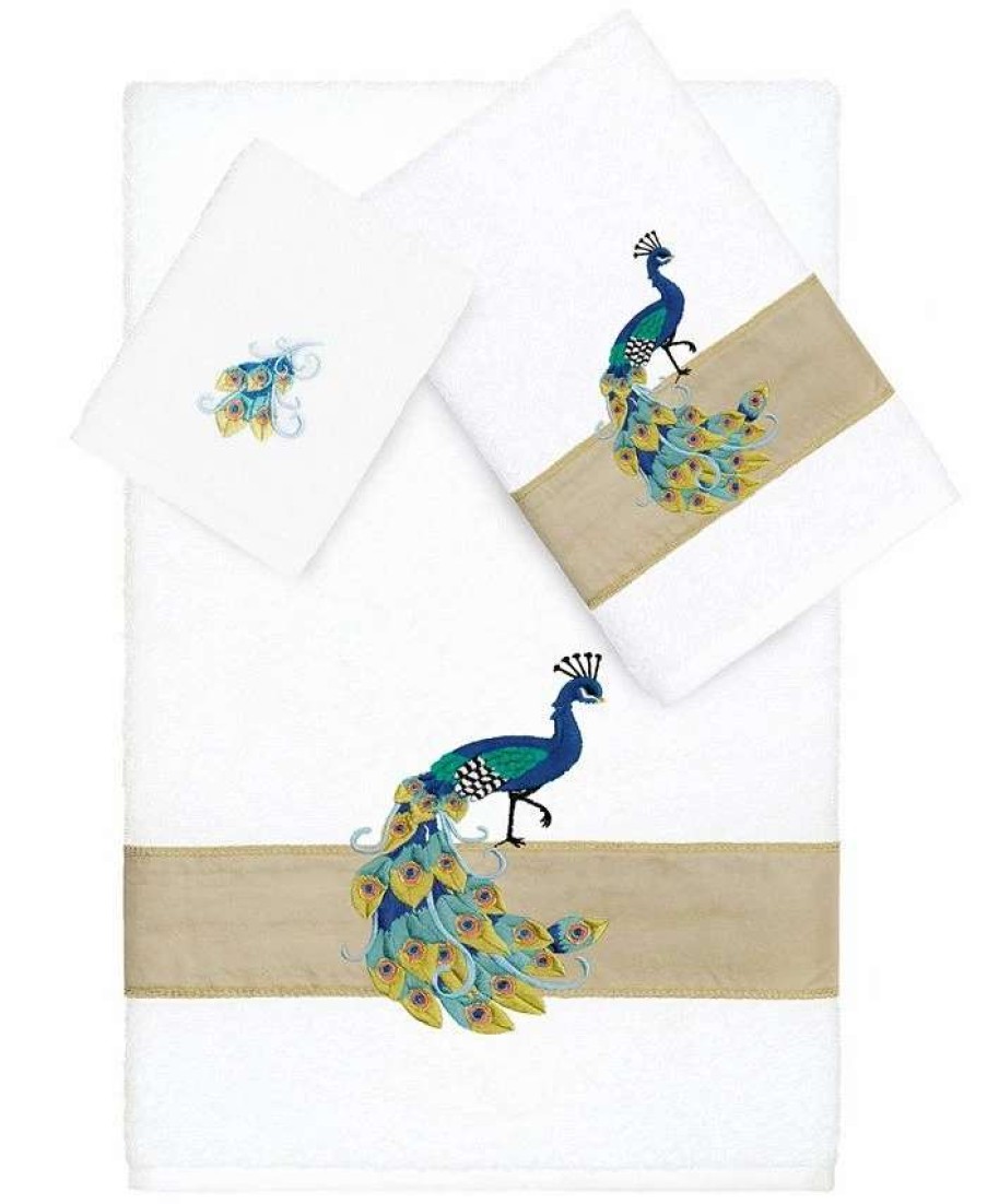 Bath Towels * | Linum Home Textiles Turkish Cotton Penelope Embellished Towel Set, 3 Piece