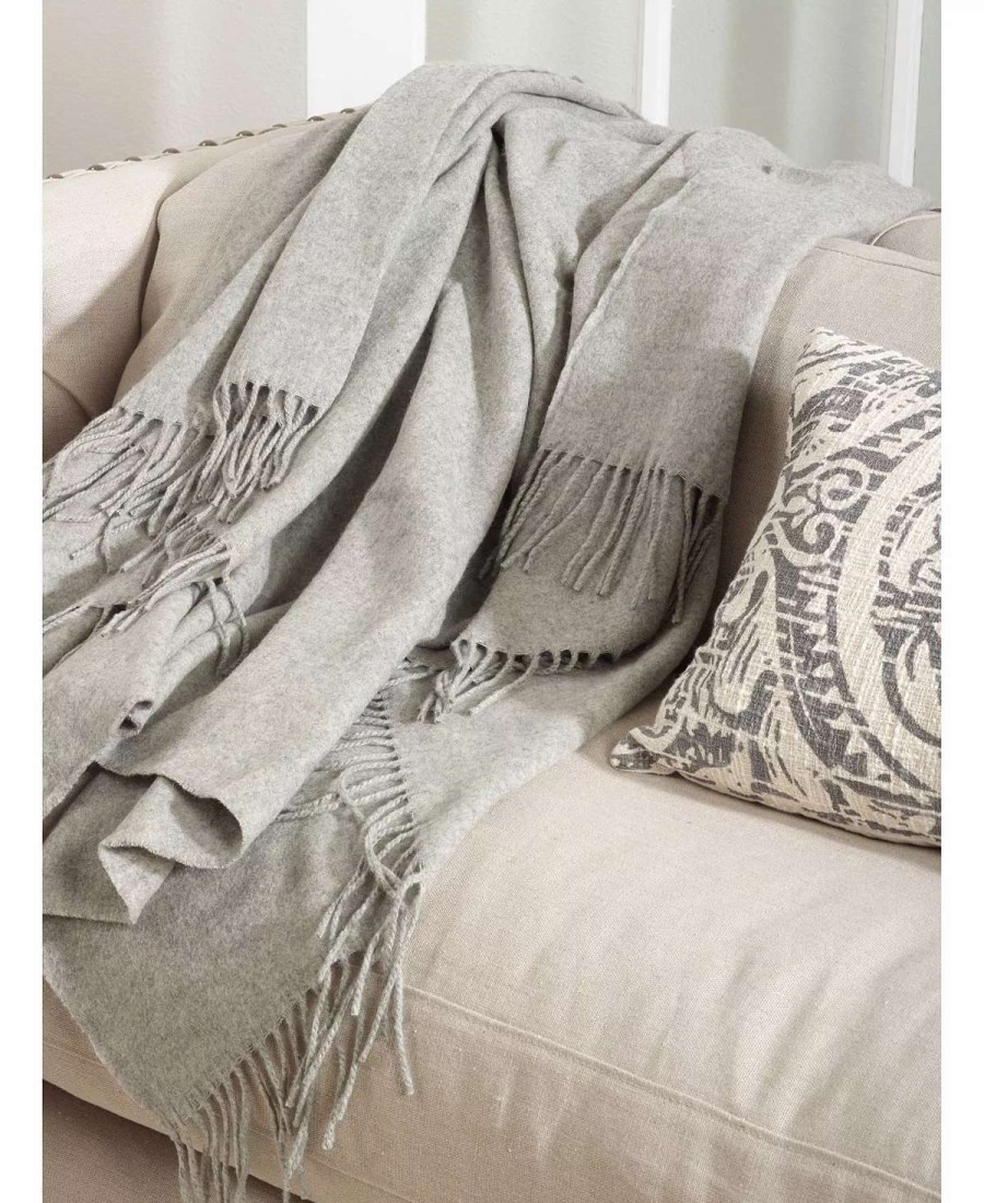 Blankets & Throws * | Saro Lifestyle Van Collection Classic Design Throw Heather Gray