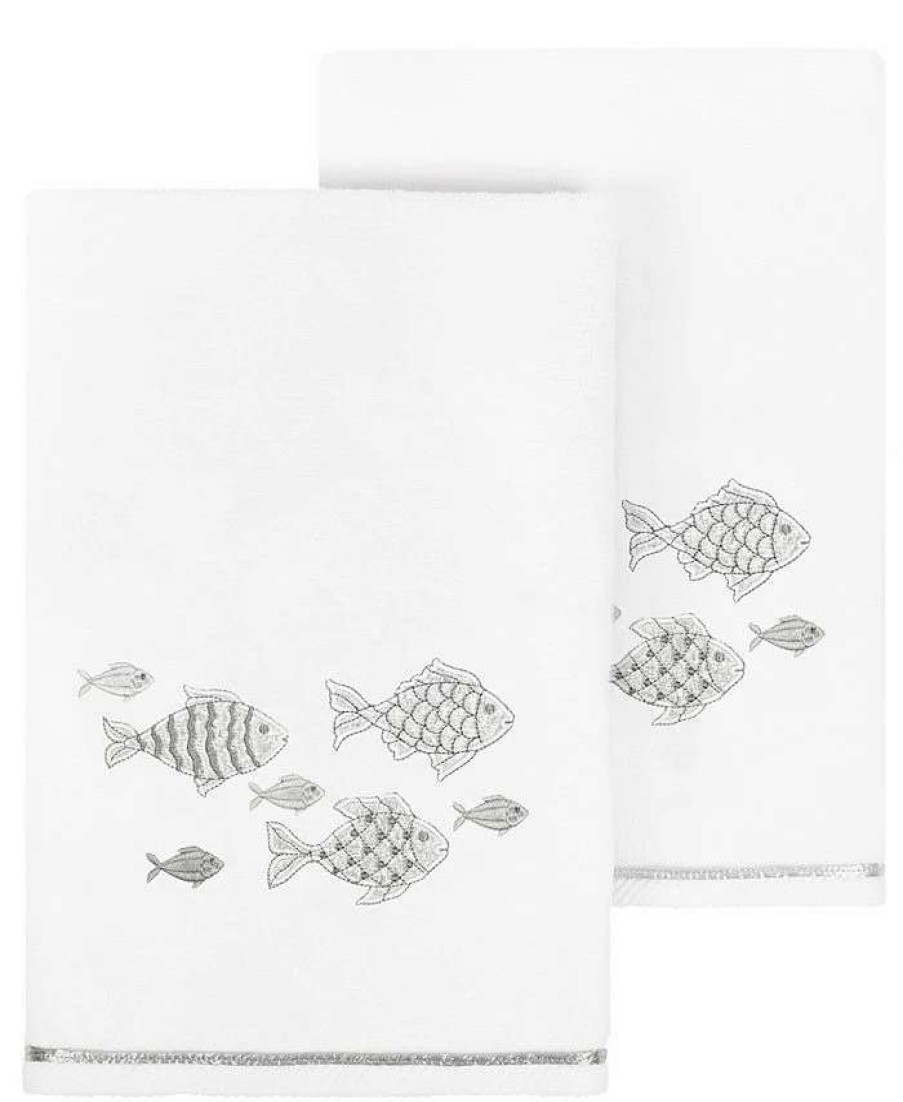 Bath Towels * | Linum Home Textiles Turkish Cotton Figi Embellished Bath Towel Set, 2 Piece