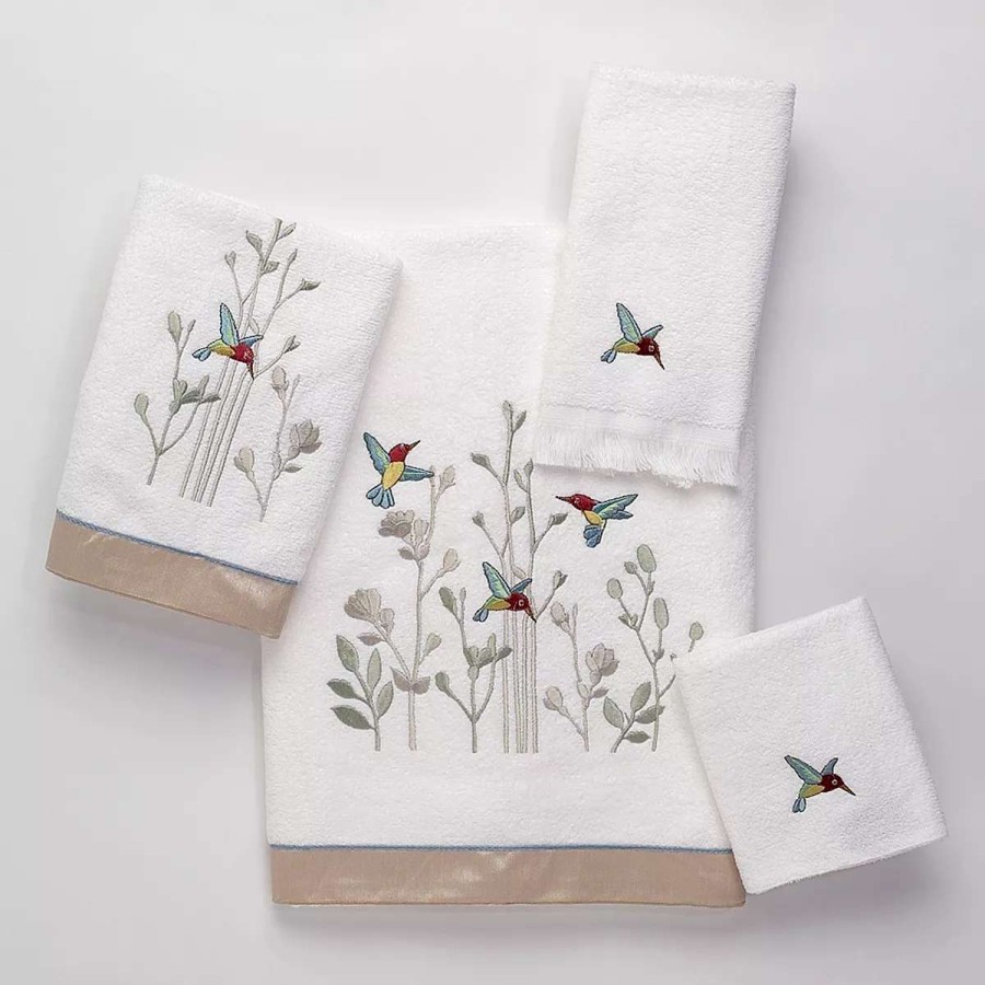 Bath Towels * | Avanti Colibri Embroidered Bath Towel White