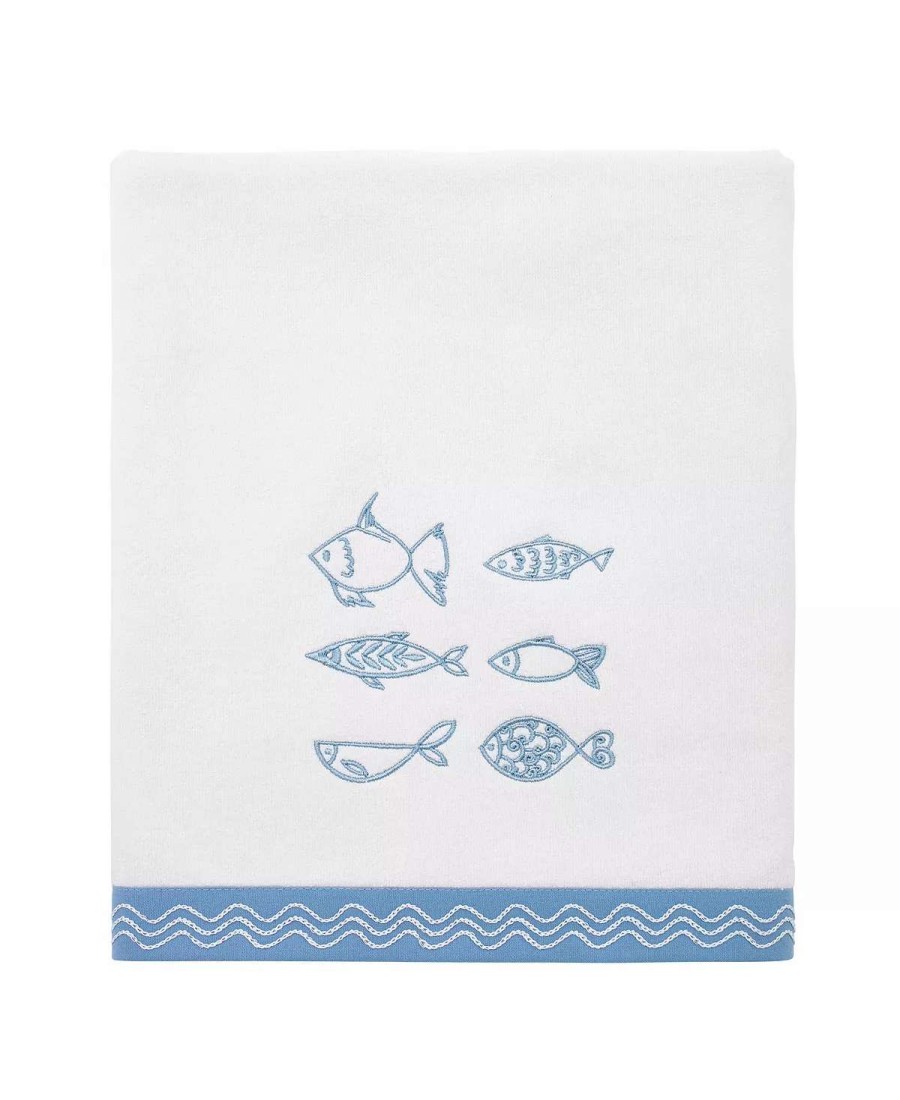 Bath Towels * | Avanti Fin Bay Decorative Bath Towel White