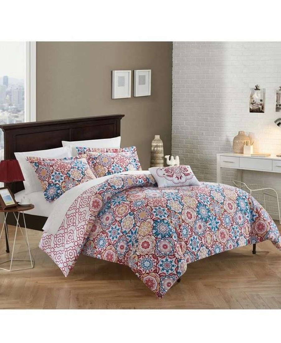 Duvet Covers & Sets * | Chic Home Bristol 4 Pc Queen Duvet Cover Set