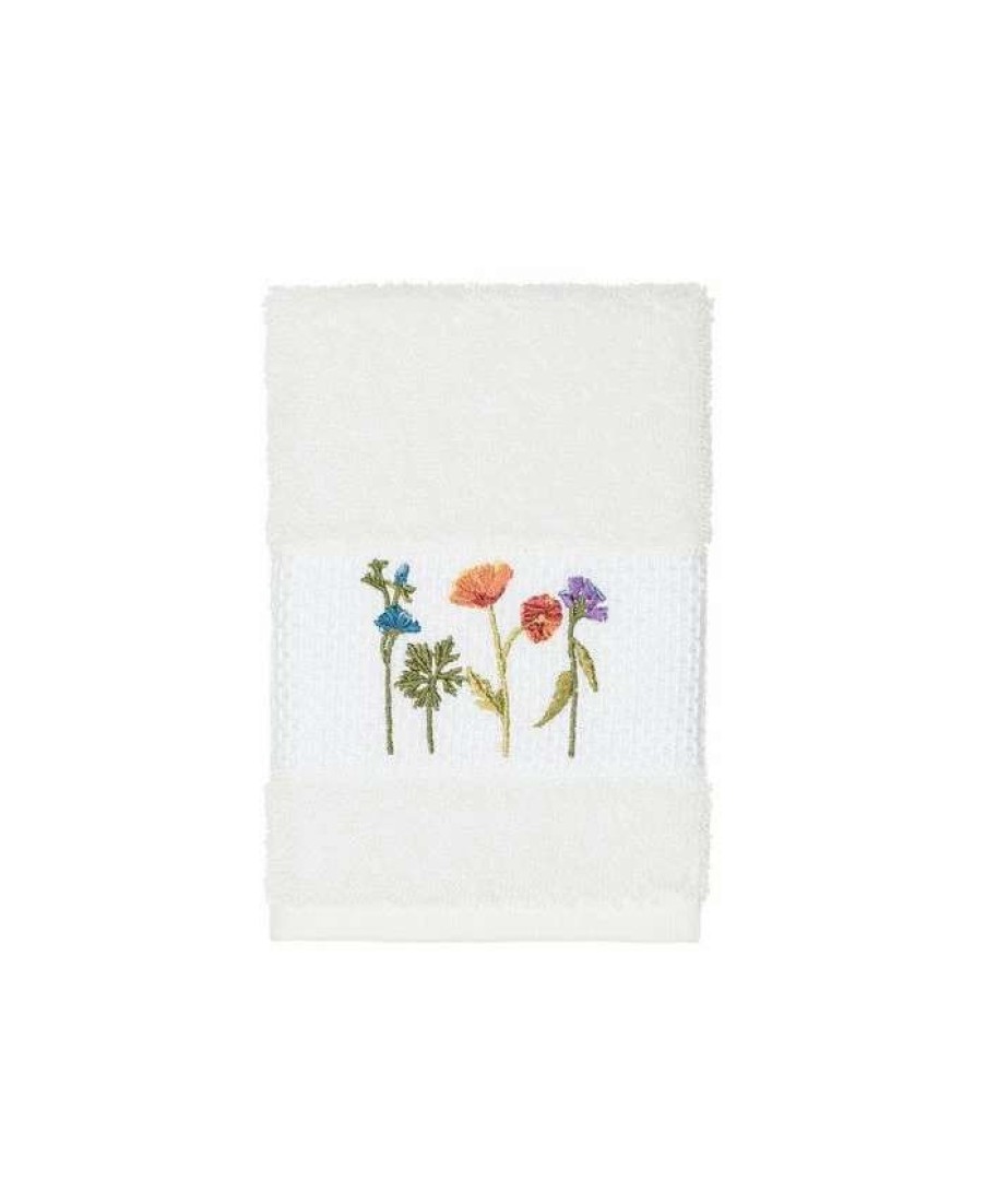 Bath Towels * | Linum Home Turkish Cotton Serenity Embellished Washcloth