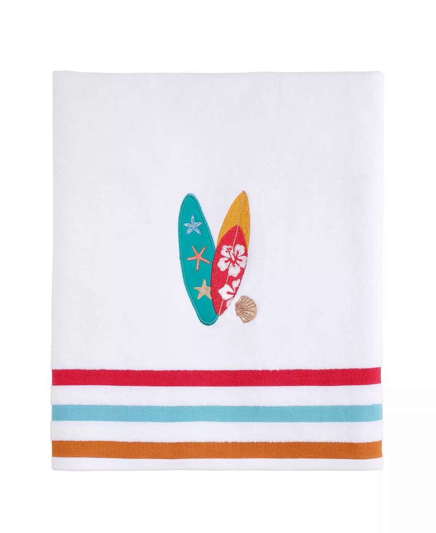 Bath Towels * | Avanti Surf Time Decorative Bath Towel White