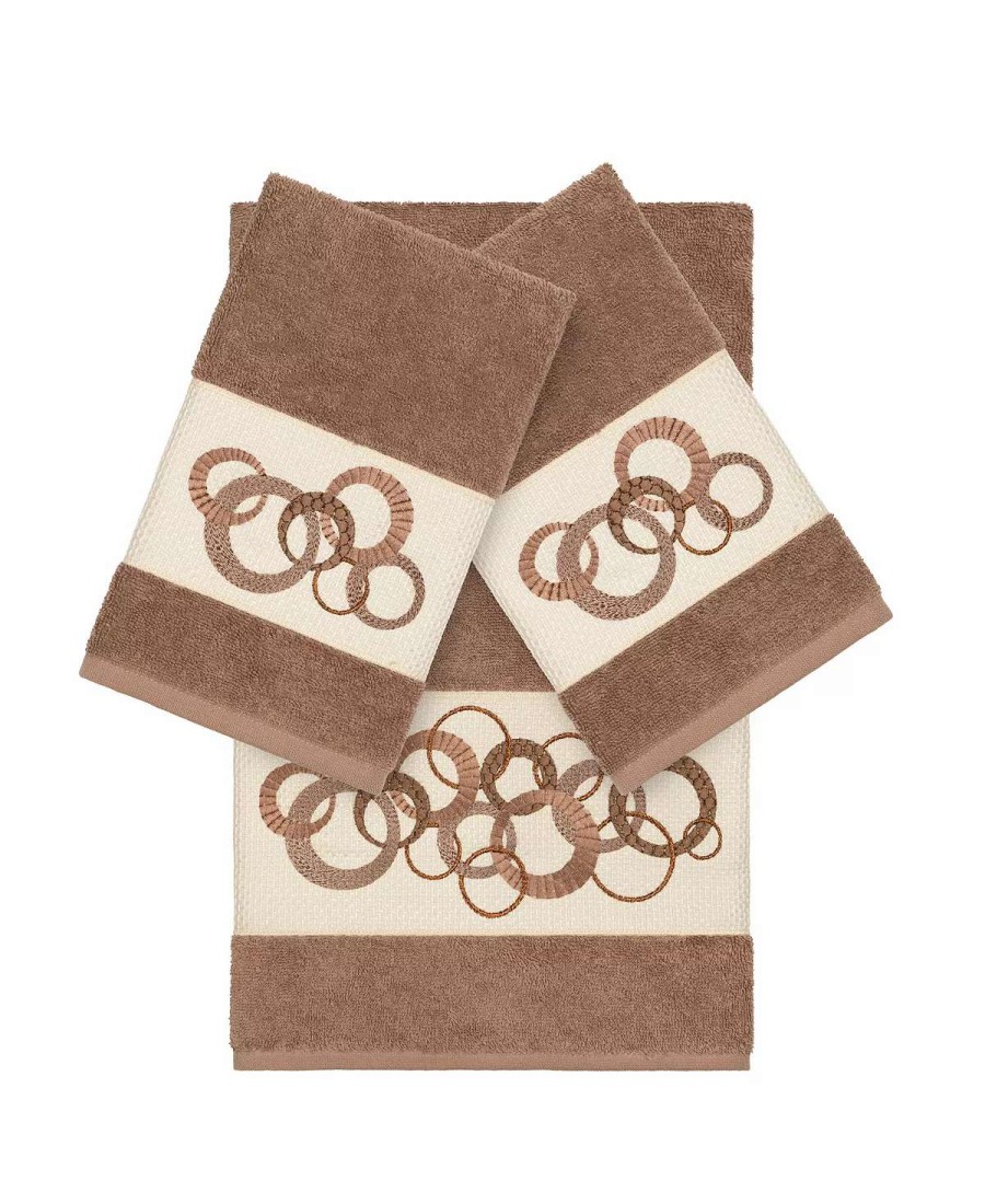 Bath Towels * | Linum Home Turkish Cotton Annabelle 3-Pc. Embellished Towel Set