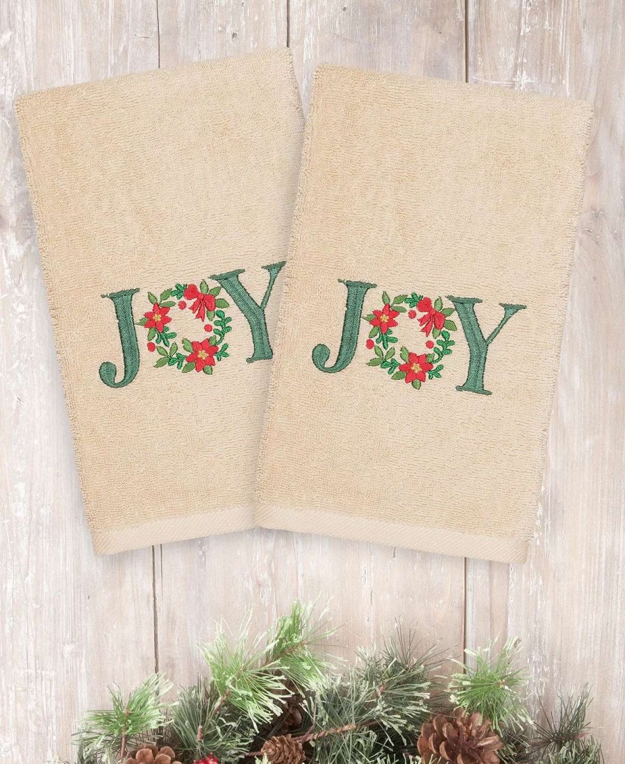 Bath Towels * | Linum Home Christmas Joy 100% Turkish Cotton Hand Towels