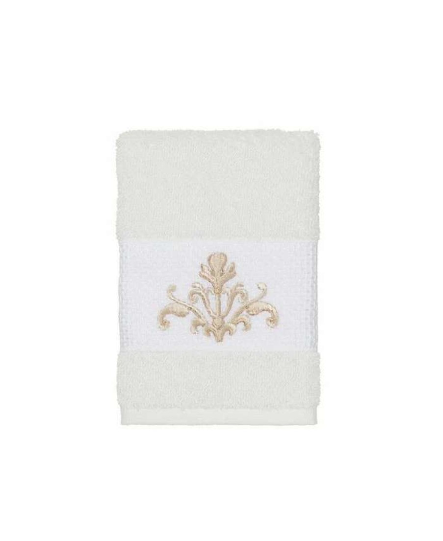 Bath Towels * | Linum Home Turkish Cotton Scarlet Embellished Washcloth