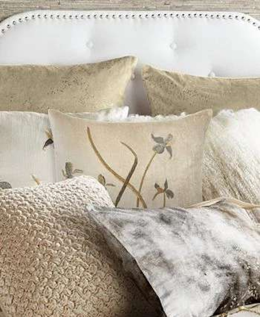 Duvet Covers & Sets * | Michael Aram Iris Embroidered Velvet Decorative Pillow 18 X 18 Linen