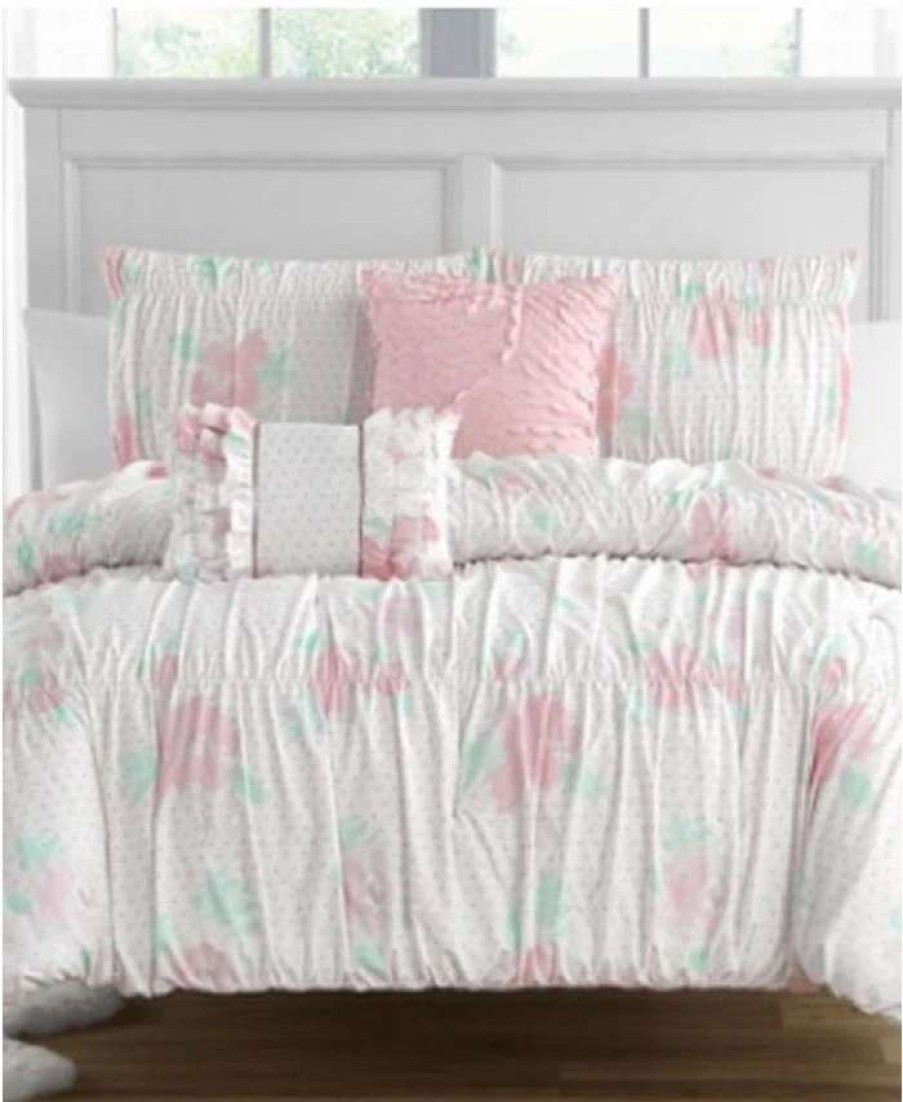 Designer Bedding * | Design Studio Tabitha 5-Piece Full Comforter Set Pink