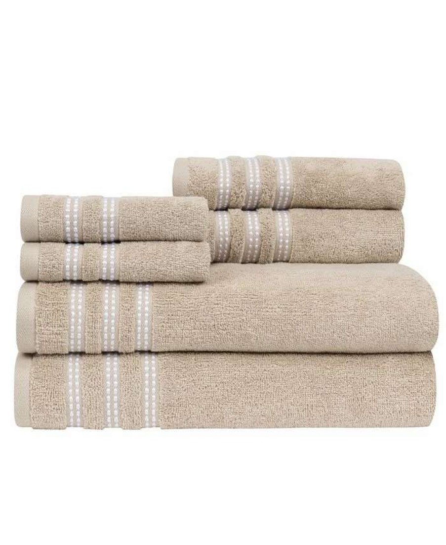 Bath Towels * | Caro Home Sabina Low Twist Towel Set, 6 Pieces Casual Linen