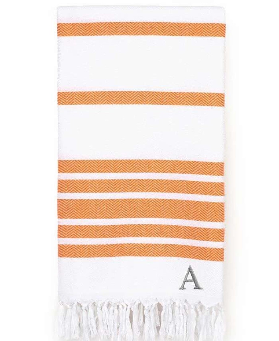 Bath Towels * | Linum Home Personalized Herringbone Pestemal Beach Towel