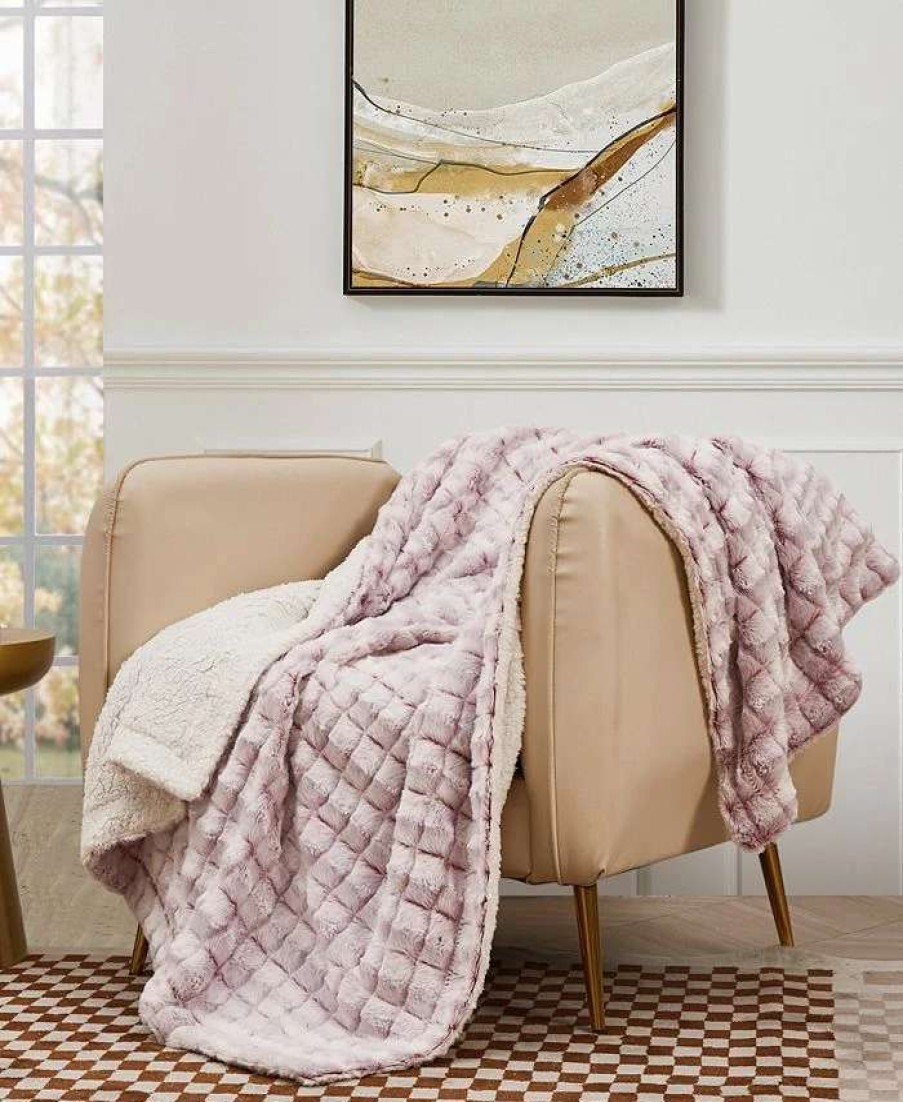 Blankets & Throws * | Royal Luxe Versible Micromink To Faux-Sherpa Tie-Dye Throw, 50 X 60