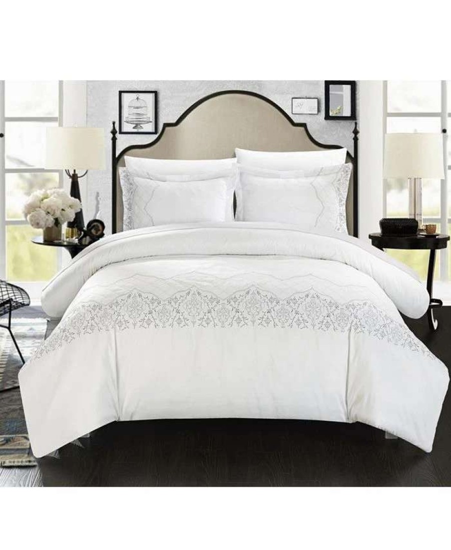 Duvet Covers & Sets * | Chic Home Sophia 3 Pc King Duvet Cover Set White