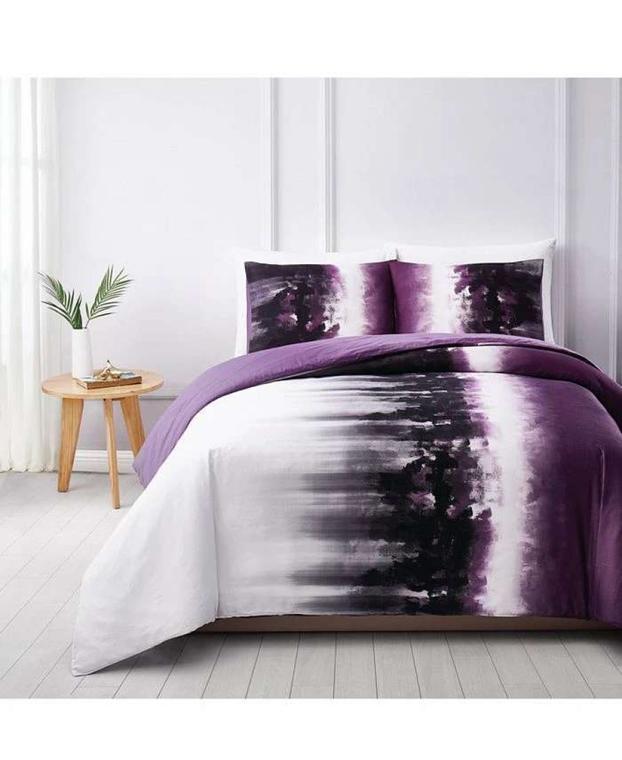 Duvet Covers & Sets * | Vince Camuto Home Mirrea Full/Queen Duvet Cover Set White/Purple